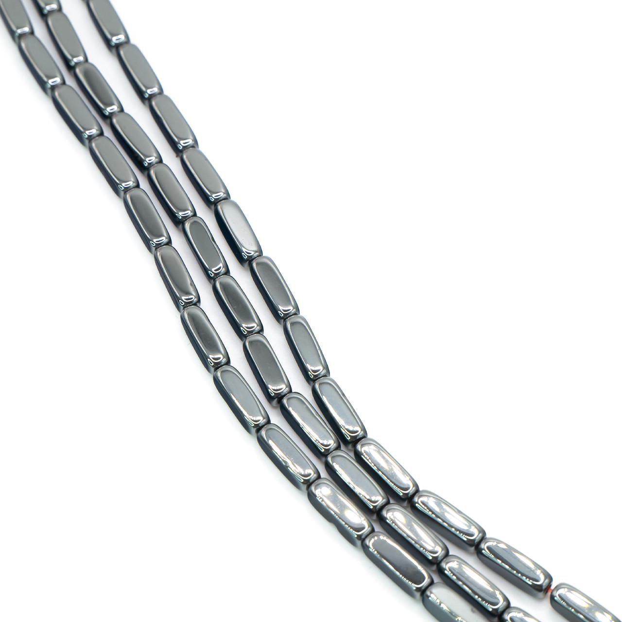 Бусины гематитовые Прямоугольник 9х3 мм 40 см 45 шт. Серый (БГ0903п15)