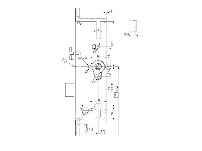Замок-рейка дверний MACO подовжуємий G-TS 45/16/92 4 цапфи iS (232013) - фото 4 Замок-рейка дверний MACO подовжуємий G-TS 45/16/92 4 цапфи iS (232013) - фото 4