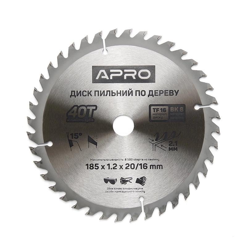 Диск пильный по дереву Apro 185х20/16х40T (830142)