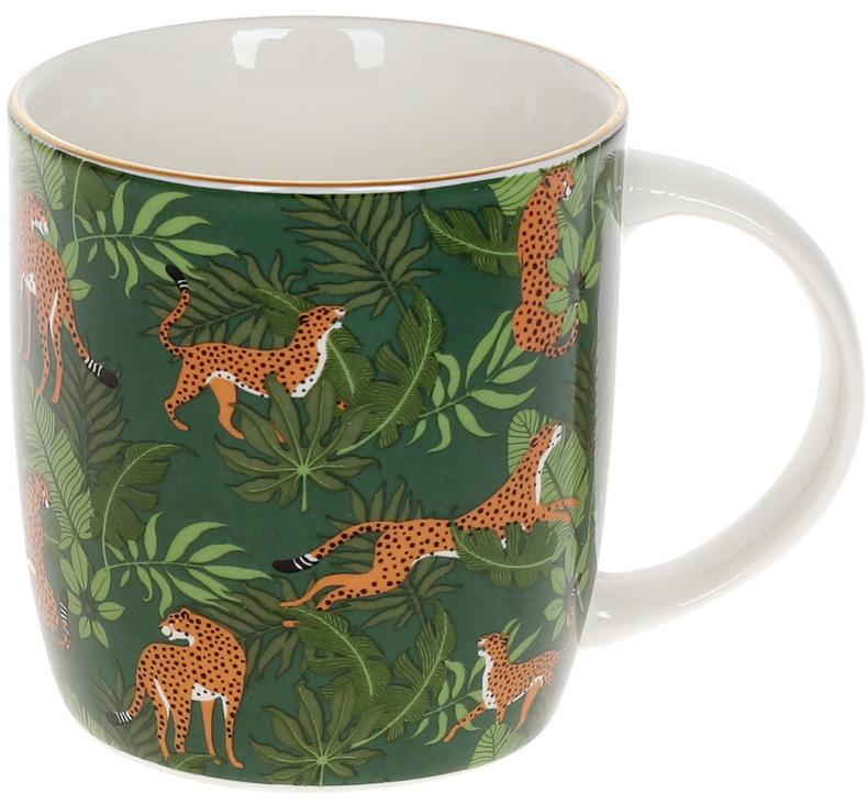 Чашка порцелянова Леопарди 350 мл Зелений