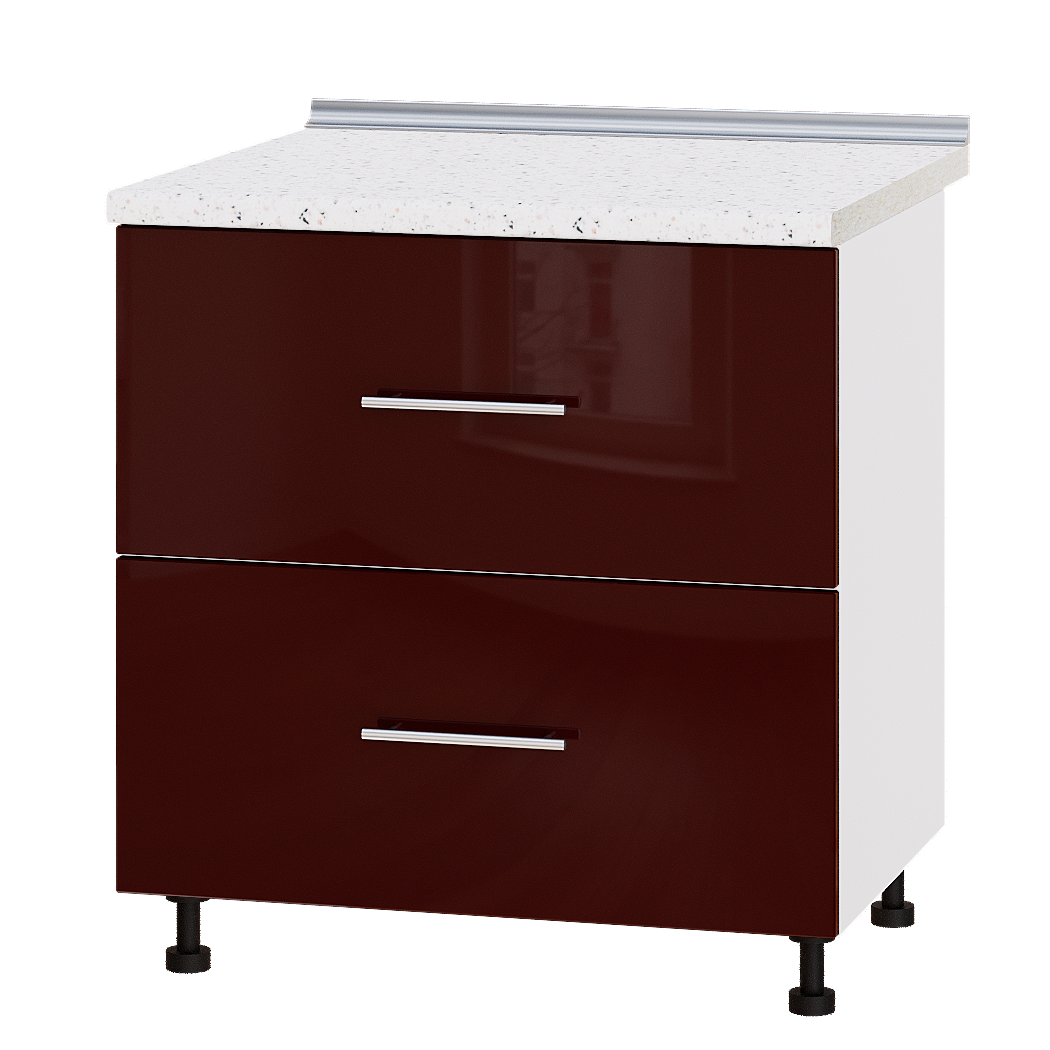 Шафа нижня Еверест Модерн модуль Низ Н86-800 80х47х85 см Бордо глянець/Білий (03164)