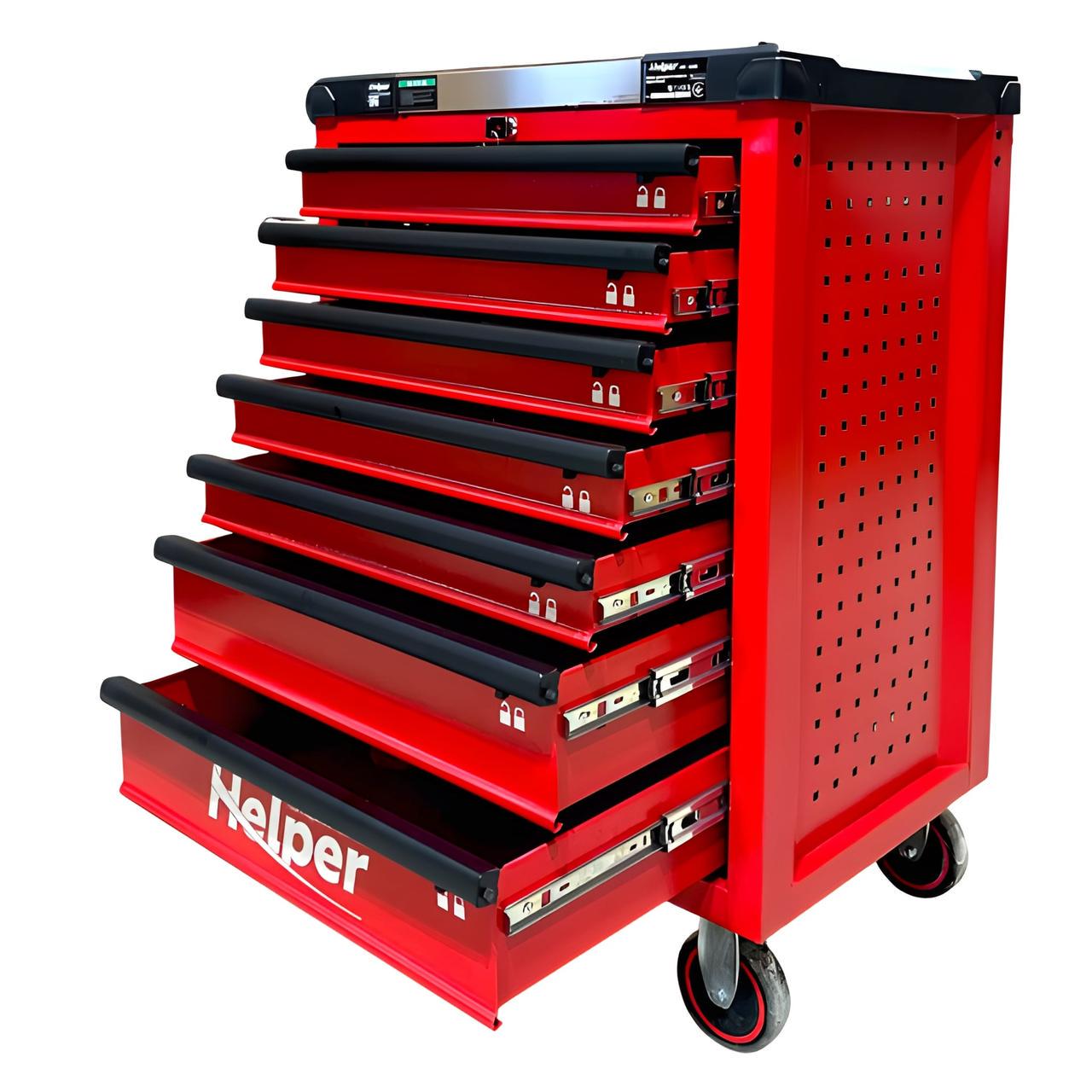 Тележка инструментальная подкатная HP - 1062 7 секций на колесах Красный
