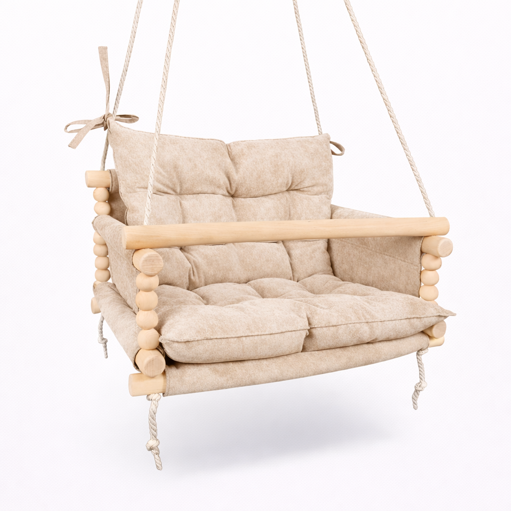 Детские качели подвесные Джуниор хлопок мрамор Бежевый (gs-9123)