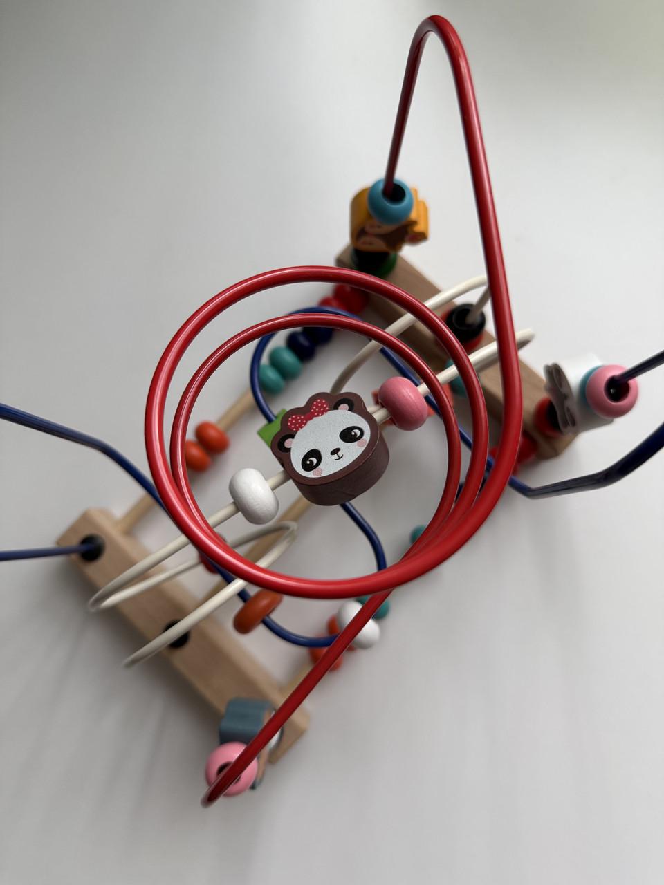 Іграшка для малюків дерев'яний лабіринт-каталка з намистинами та звірятками (47) - фото 8 Іграшка для малюків дерев'яний лабіринт-каталка з намистинами та звірятками (47) - фото 8