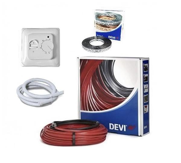 Нагревательный кабель двухжильный DEVI Flex 18T с механическим белым терморегулятором 52 м 935 Вт (25186168)