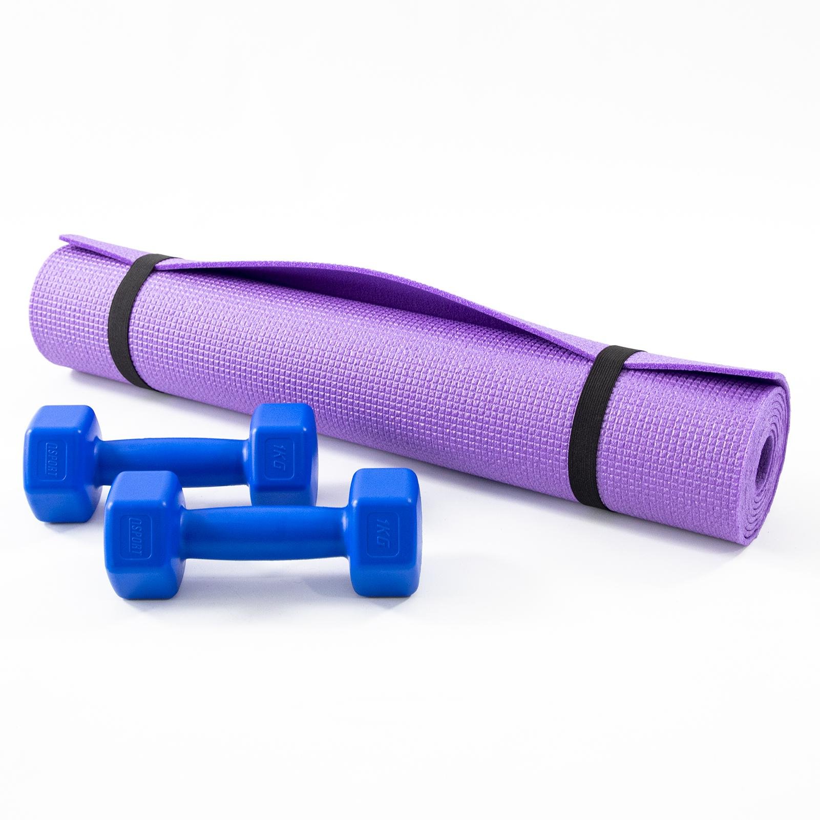 Килимок для йоги та фітнесу та гантелі для фітнесу 2 шт. по 1кг Osport Set 81 Фіолетово-синій (n-0111) - фото 5 Килимок для йоги та фітнесу та гантелі для фітнесу 2 шт. по 1кг Osport Set 81 Фіолетово-синій (n-0111) - фото 5