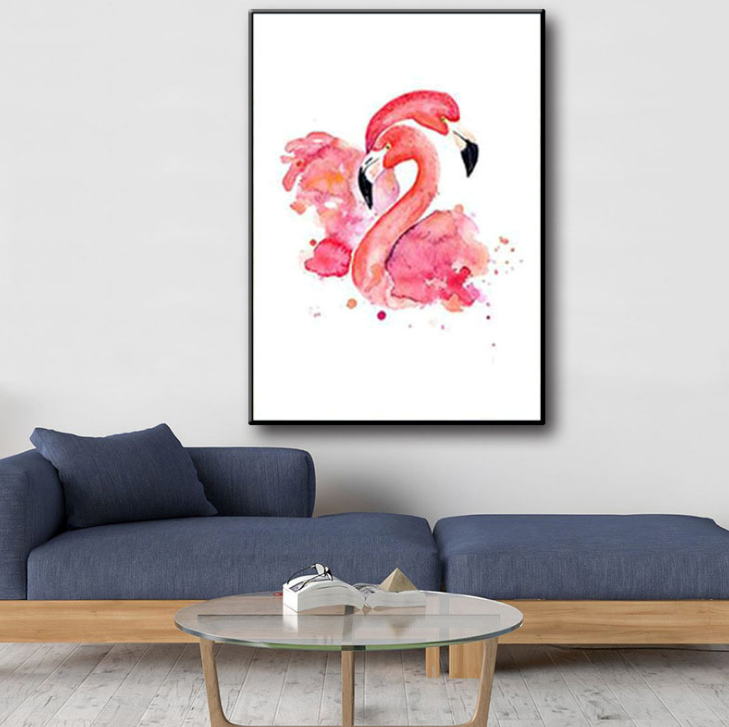 Картина алмазна вишивка Monkey family Закохані фламінго (карт-000144)