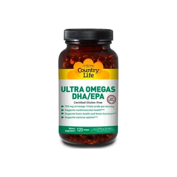 Омега 3 Country Life Ultra Omegas DHA/EPA 120 Softgels - фото 1