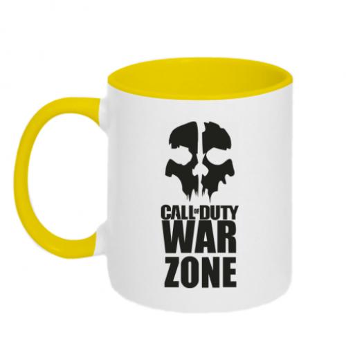 Чашка керамическая двухцветная Call of duty Ghost face 320 мл Бело-желтый (4448384-34-109819)