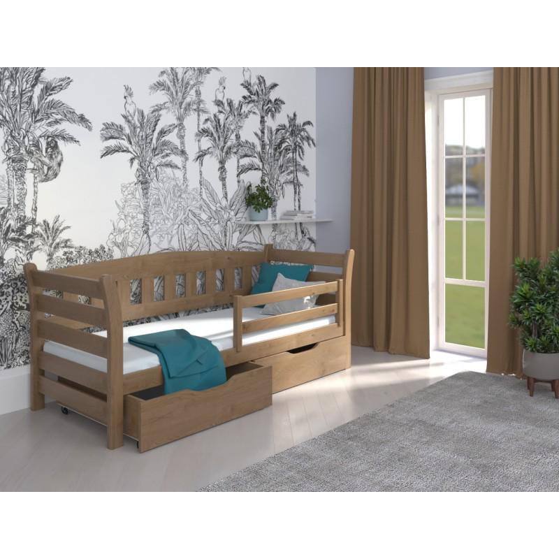 Кровать односпальная Luna mebli Тедди Duo с дополнительным спальным местом 80х160 см Орех светлый (43834)