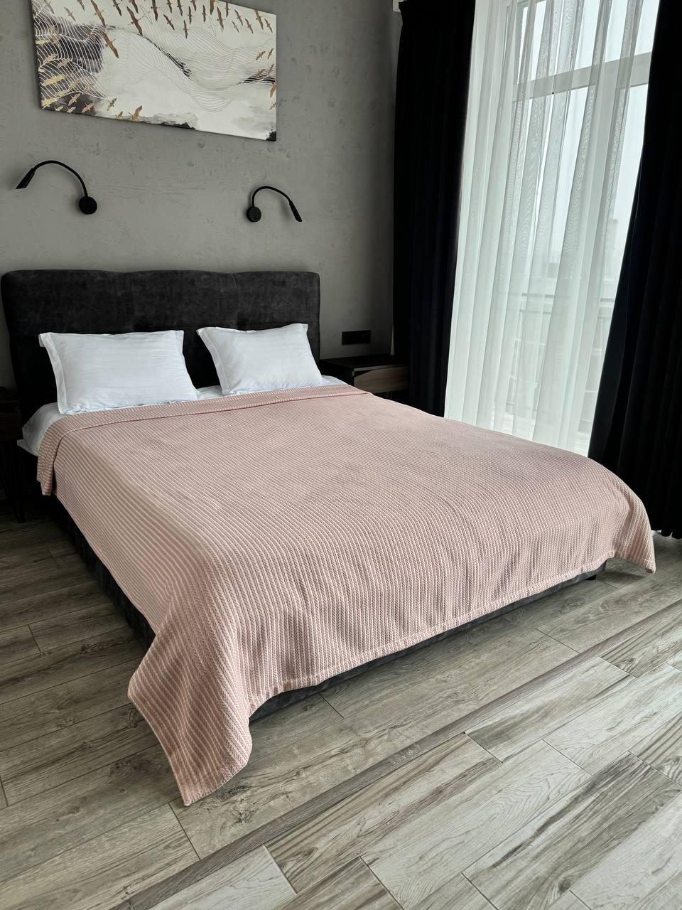 Плед хлопковый Косичка комбинированная 240x230 см Розовый (11812-F6-240x230cm) - фото 7 Плед хлопковый Косичка комбинированная 240x230 см Розовый (11812-F6-240x230cm) - фото 7