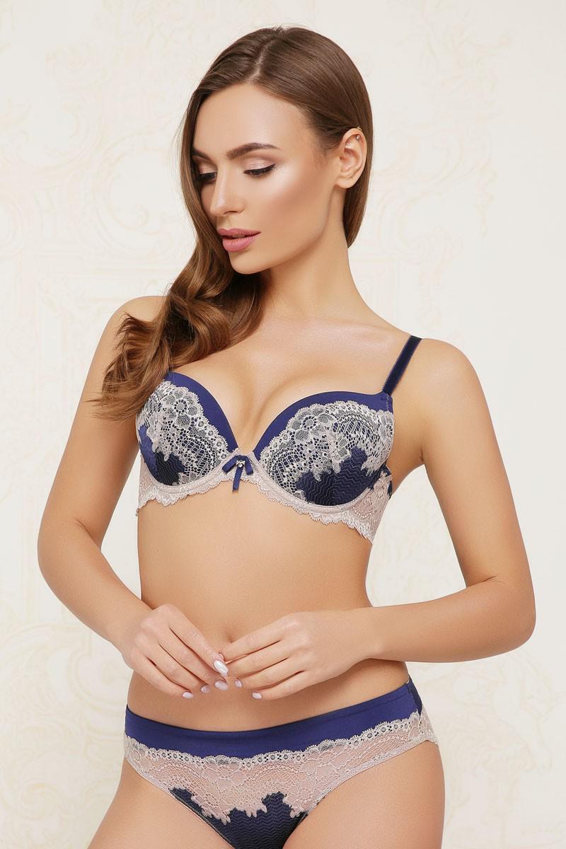Бюстгальтер с уплотненной чашкой Anabel Arto 70C Синий/Кремовый (64604)