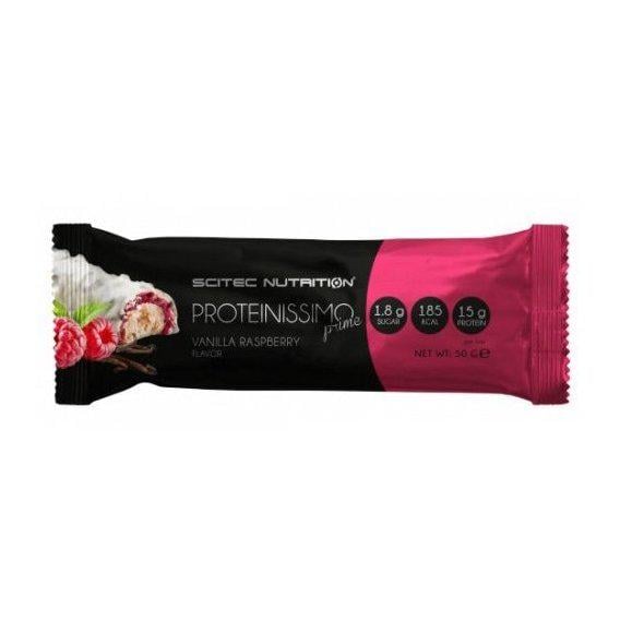 Углеводно-протеиновый батончик Scitec Nutrition Proteinissimo Prime Bar 50 г Vanilla/Raspberry - фото 1