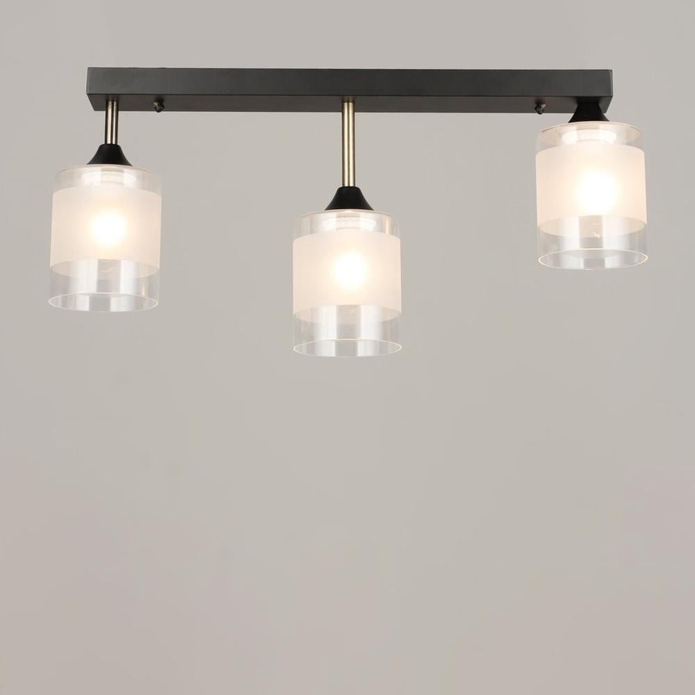 Люстра потолочная Light House SRS-20632/3 BK/AB плафон белый с прозрачным Черный/Бронза