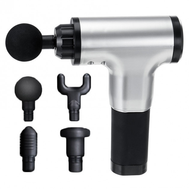 Портативний масажер Fascial Gun HG - 320 для тіла Silver/Black - фото 2