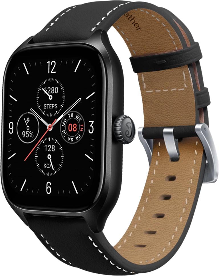 Ремешок кожаный Folsa для Amazfit GTS 4/Mini Black (31540-2B) Ремешок кожаный Folsa для Amazfit GTS 4/Mini Black (31540-2B)