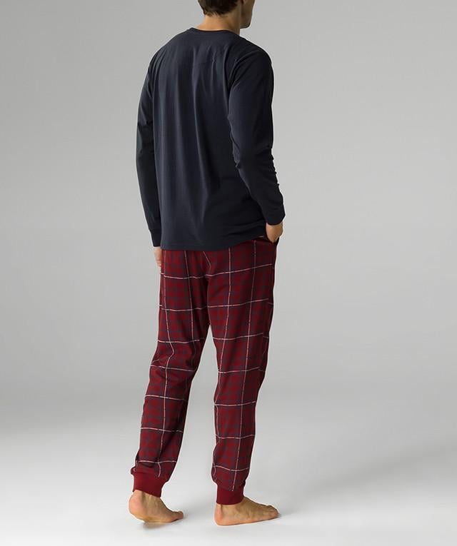 Пижама мужская Atlantic NMP-377 кофта/штаны в клетку хлопковая XL Синий/Бургунди (2786962555) - фото 2 Пижама мужская Atlantic NMP-377 кофта/штаны в клетку хлопковая XL Синий/Бургунди (2786962555) - фото 2
