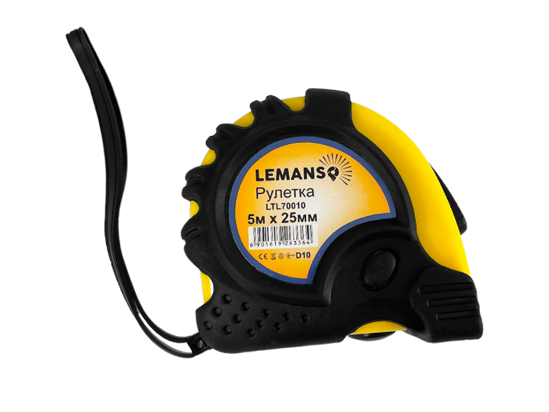 Рулетка Lemanso LTL70010 5 м х 25 мм Желто-черный (6407)