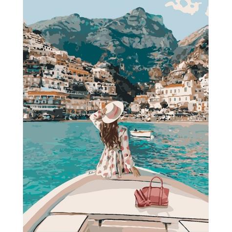 Набор для росписи по номерам Идейка Путешествие на яхте 40х50 см (КНО4614-mt)