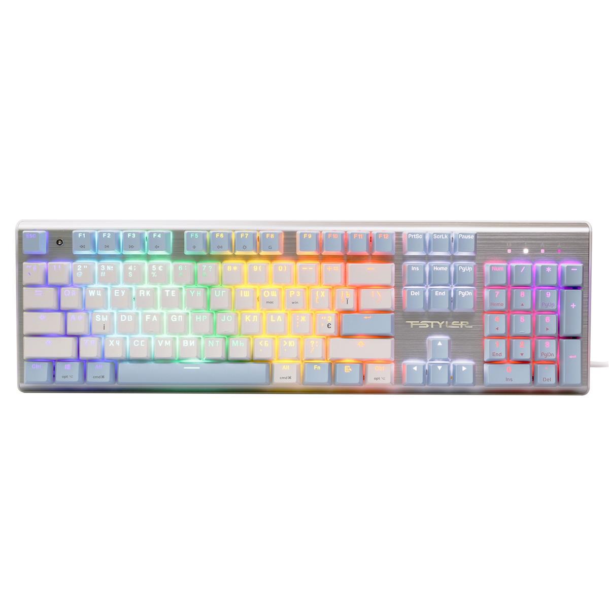 Клавиатура A4Tech Fstyler FS100 Icy Blue USB-A RGB Silver (26449317)