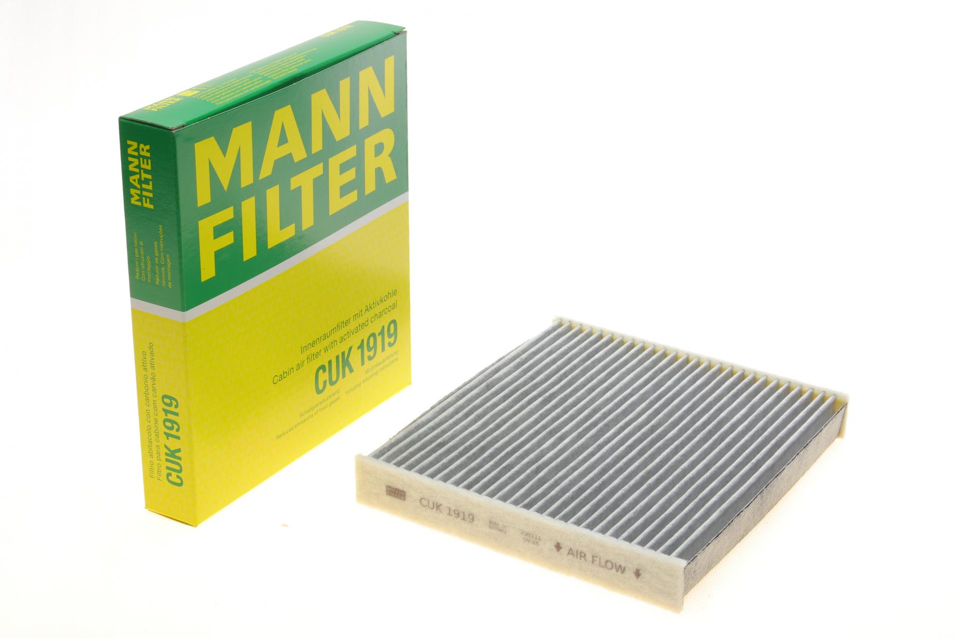 Фільтр салону Mann-Filter (LAnd Rover 16-/Range Rover/Lexus ES/RX 12-/Toyota Camry/Corolla/Rav4 06- вугільний (CUK 1919)