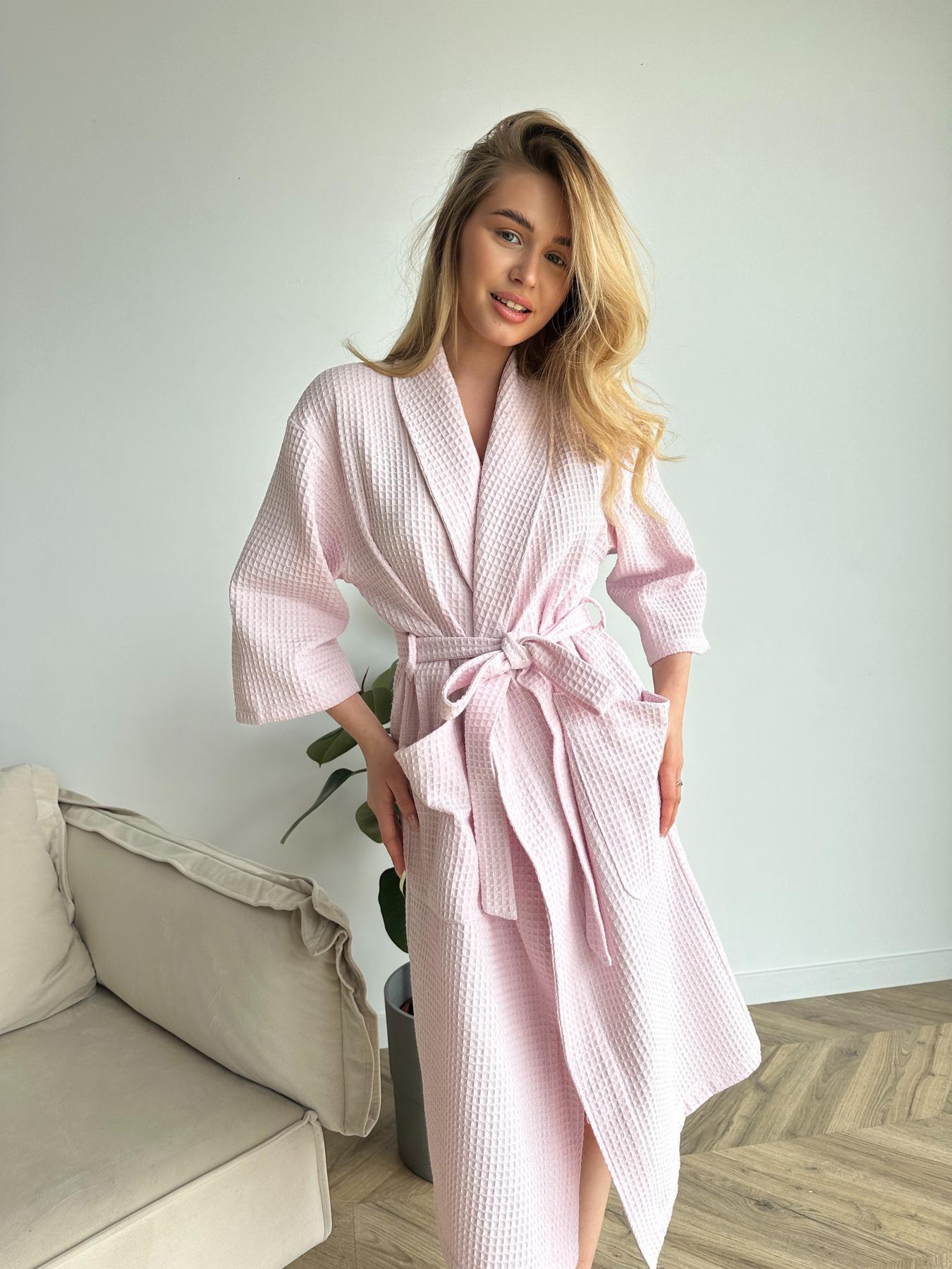 Халат жіночий вафельний COSY з шалевим коміром L Cвітло-ліловий (304) - фото 4 Халат жіночий вафельний COSY з шалевим коміром L Cвітло-ліловий (304) - фото 4