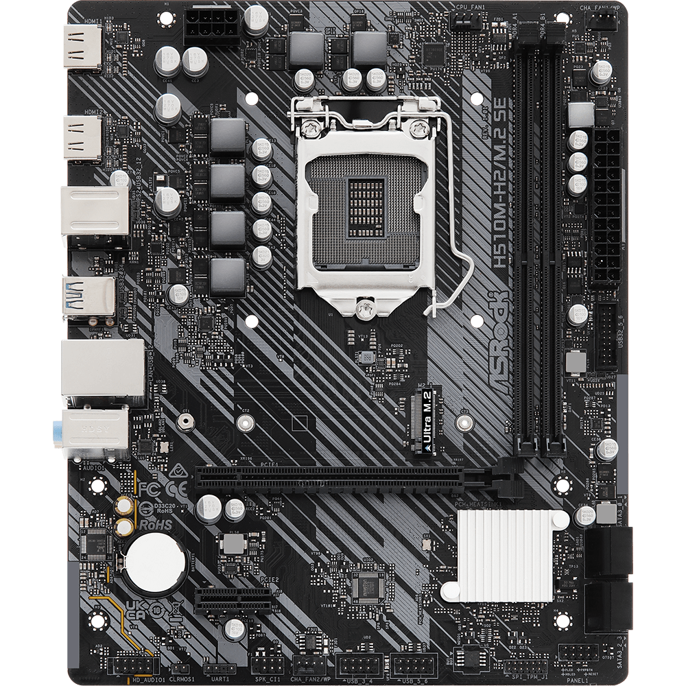 Материнська плата ASRock H510M-H2/M.2 SE Intel H470/S1200/MicroATX/2хDDR4 DIMM (94d224d0) - фото 1