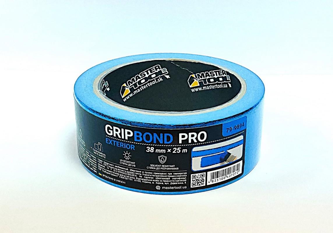 Лента малярная для фасадных работ MasterTool GripBond Pro Exterior 38 мм х25 м Синий (79-9894)