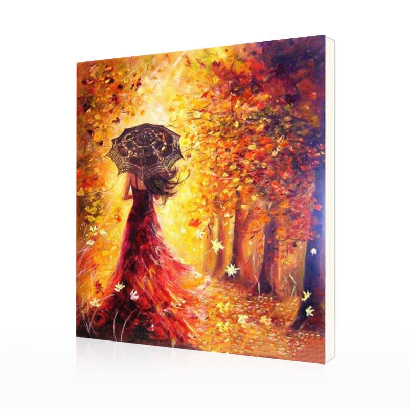 Картина по номерам Lesko DIY ZC3109 "Девушка осень"