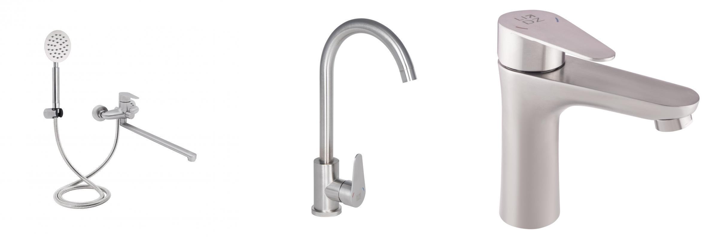 Набір змішувачів для ванної 3в1 Lidz 304B Сатин (11692288)