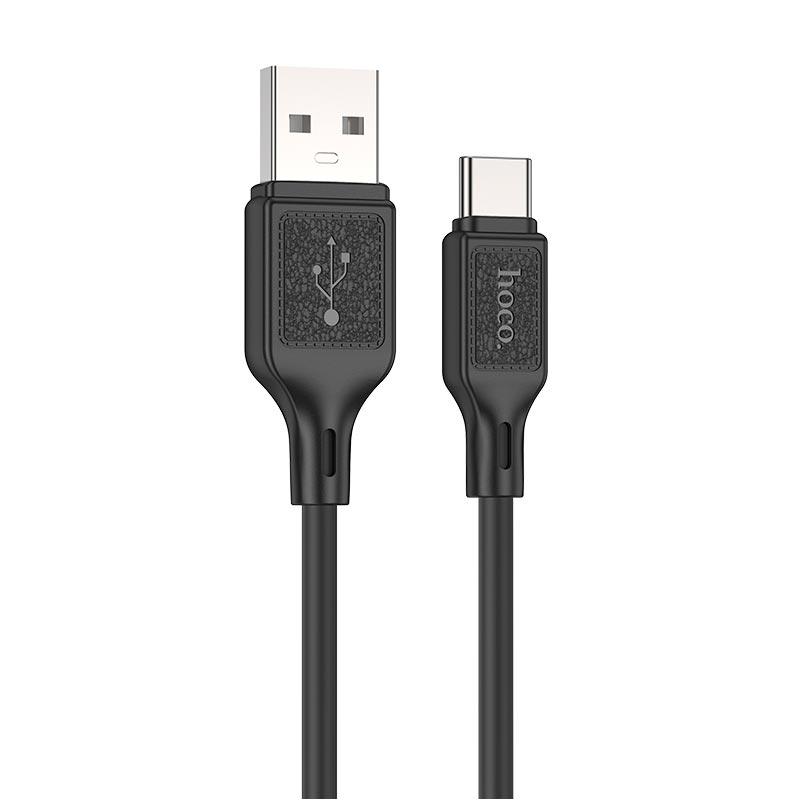 Кабель Hoco X90 USB to Type-C silicone 1 м 3 A Black (568830)