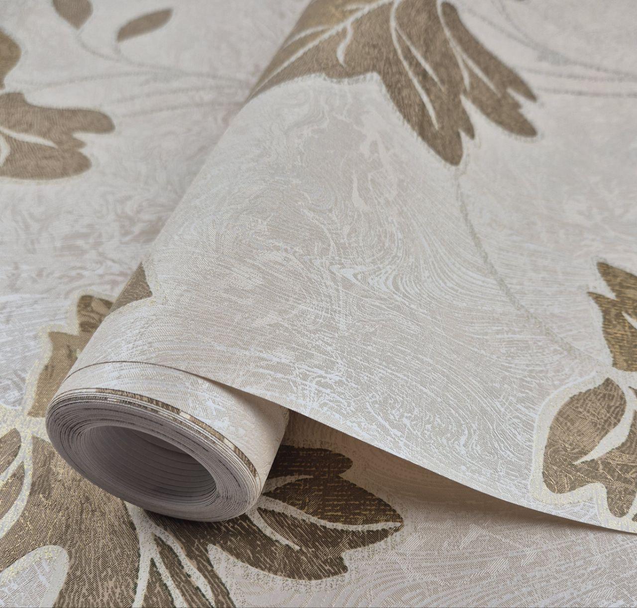 Обои виниловые на флизелине для гостиной/спальни/прихожей Marburg 21826 с листьями 0,53х10,05 м Бежевый/ Коричневый ( 2896798172)