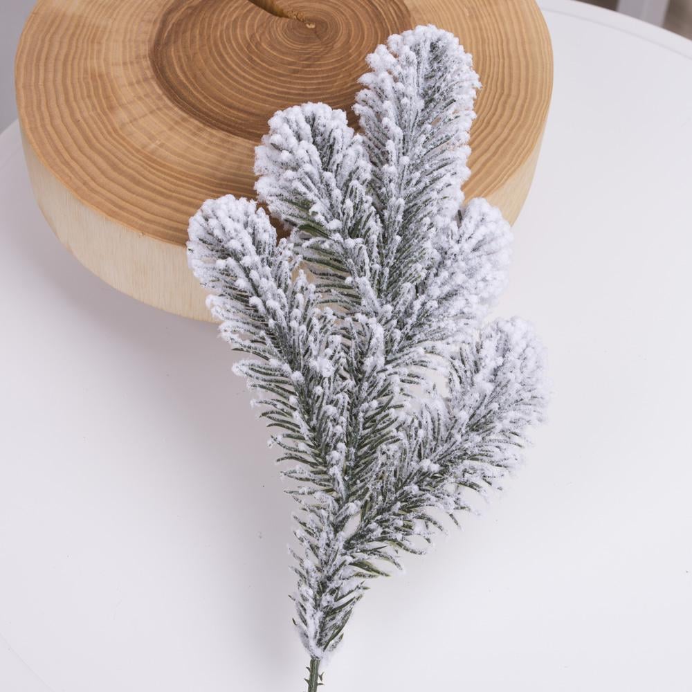 Ветвь ели искусственная литая на 5 веток заснеженная Голубой (1565-2)