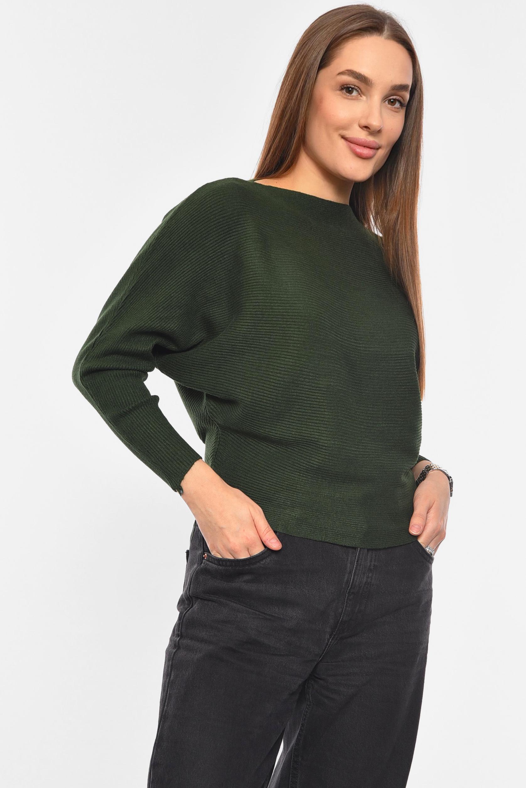 Светр жіночий M-L Хакі (192507) - фото 2 Светр жіночий M-L Хакі (192507) - фото 2