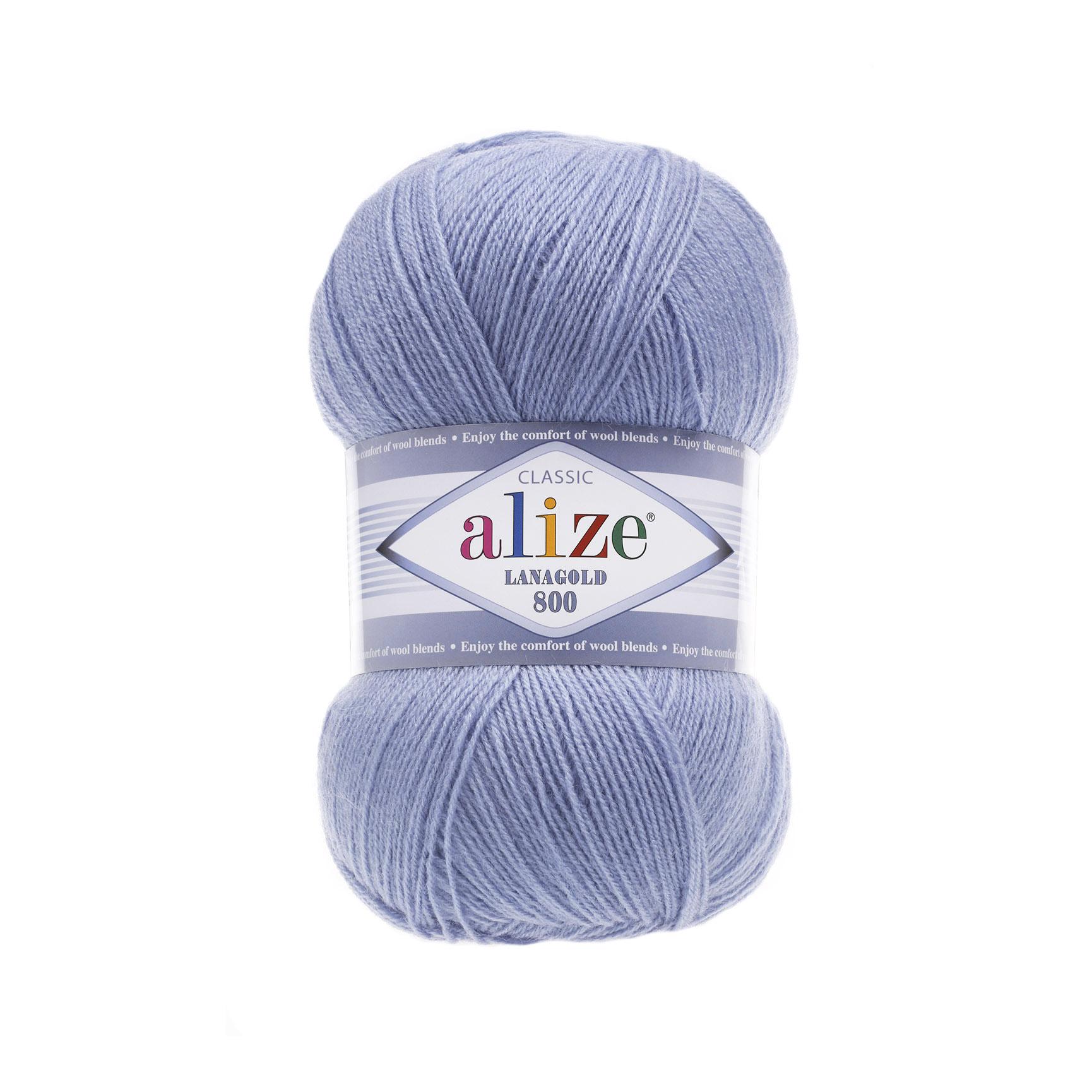 Пряжа Alize Lanagold 800 40 Голубой (5891)