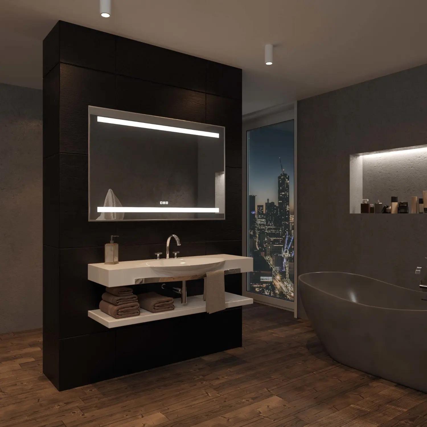 Зеркало Dim Dzerkal VIMIA с LED-подсветкой/Bluetooth/сенсорным управлением/подогревом 50х70 см (11398)