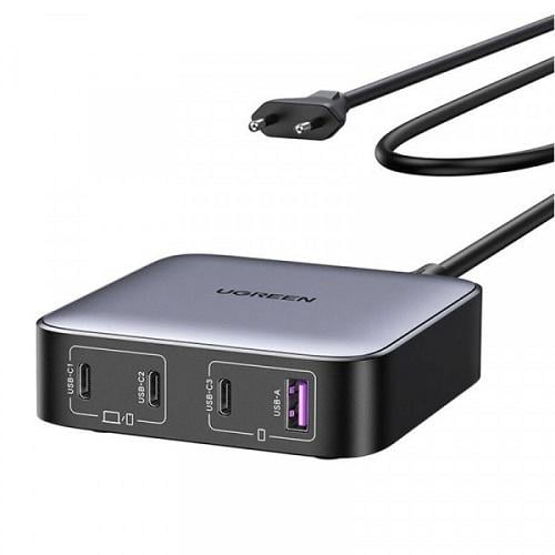 Зарядное устройство сетевое Ugreen CD328 100 Вт GaN 3хUSB-C/USB-A Nexode Series Черный (11120235) - фото 2 Зарядное устройство сетевое Ugreen CD328 100 Вт GaN 3хUSB-C/USB-A Nexode Series Черный (11120235) - фото 2