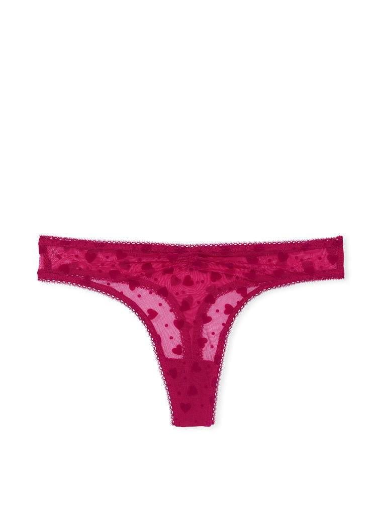 Трусики Victoria's Secret Lacie Thong Panty L Бордовий