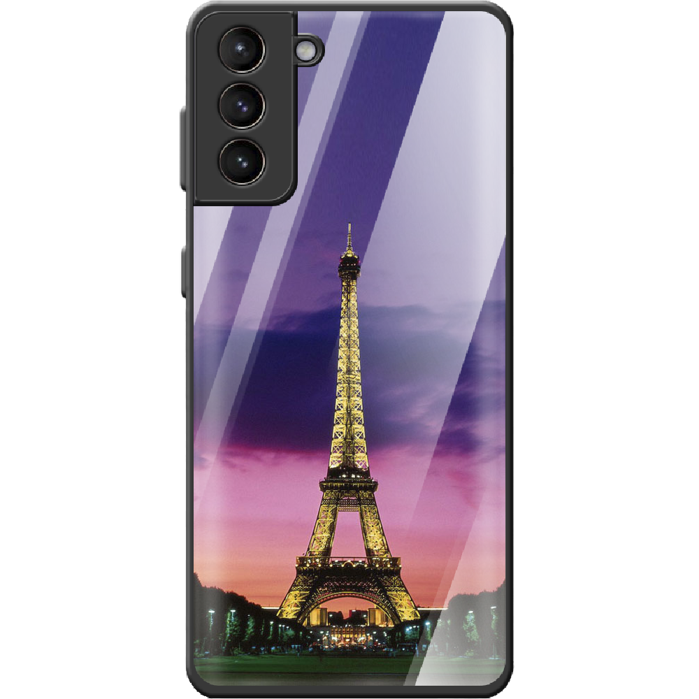 Чехол BoxFace Samsung G991 Galaxy S21 Полночь в Париже Черный силикон со стеклом (41709-up964-42229)