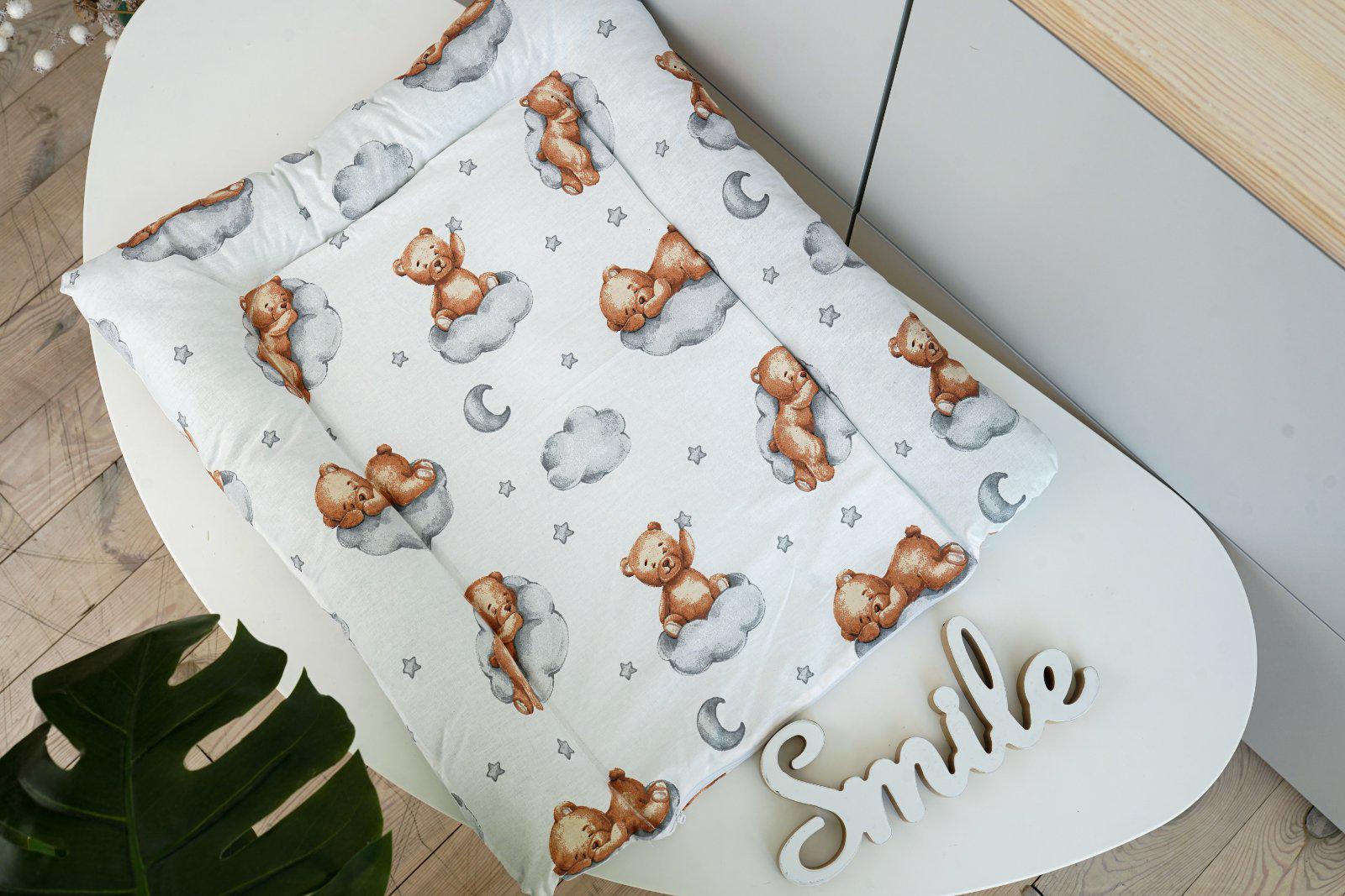 Матрац пеленальний з м'якими бортиками 70х55 см Біло-сірий (70569)