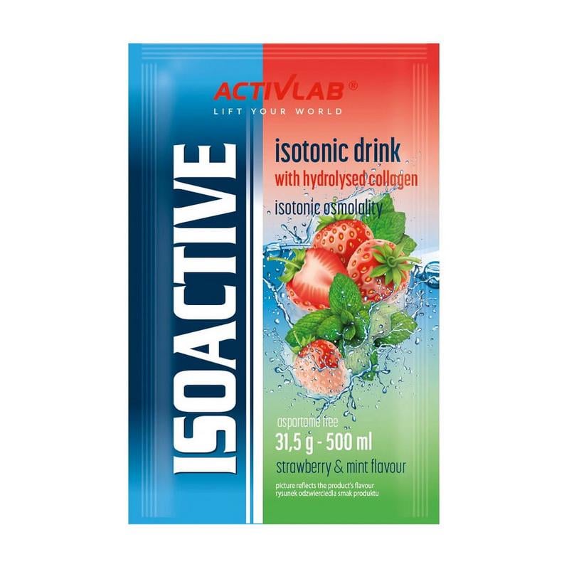 Изотоник с электролитами в саше ACTIVLAB Isoactive Isotonic Drink 31,5 г Клубника/Мята