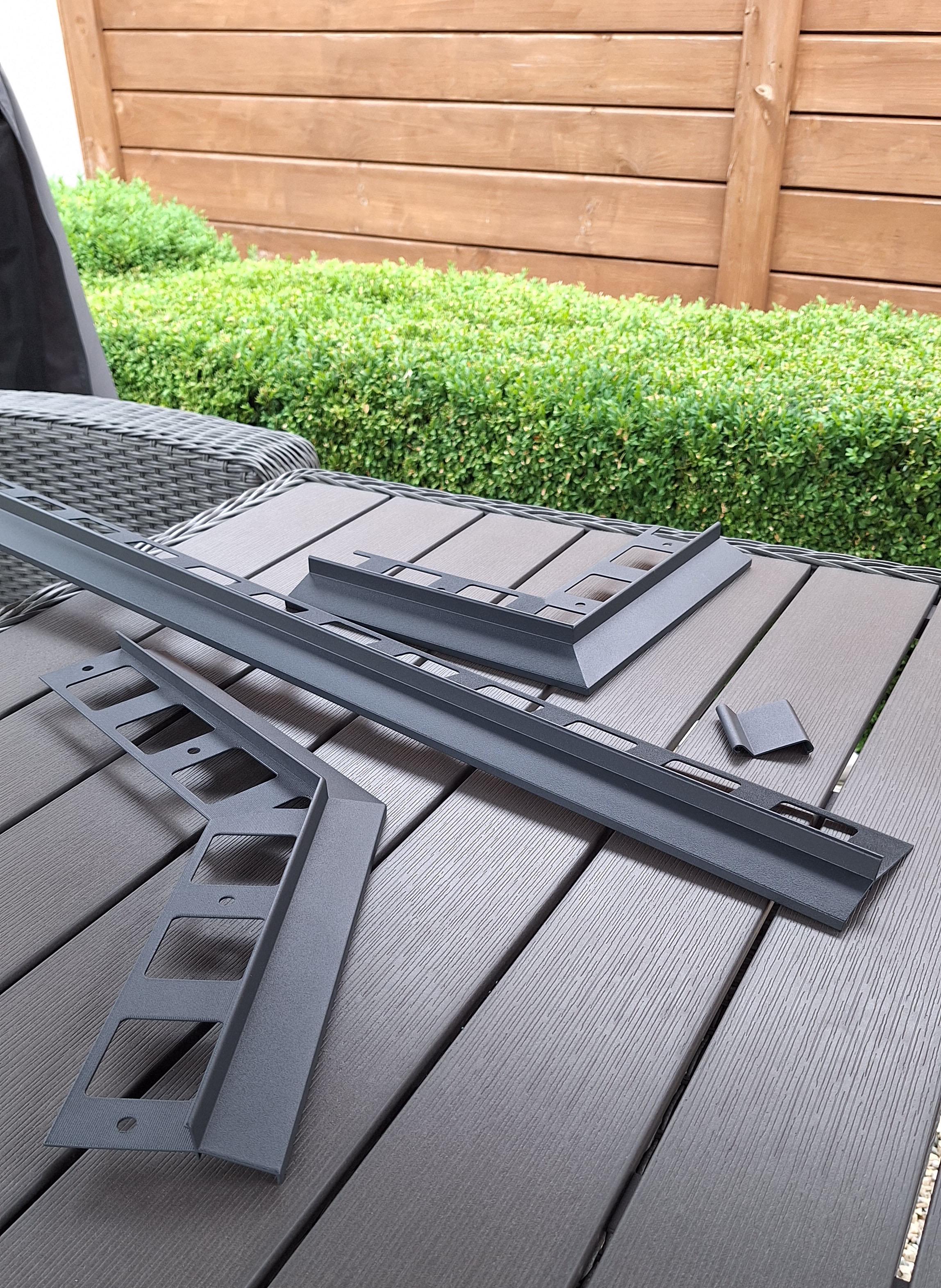 Алюмінієвий капельник відлив MAXI під плитку для відкритого балкона/тераси 2 м Графіто-антрацитовий матовий (18375577) - фото 4 Алюмінієвий капельник відлив MAXI під плитку для відкритого балкона/тераси 2 м Графіто-антрацитовий матовий (18375577) - фото 4