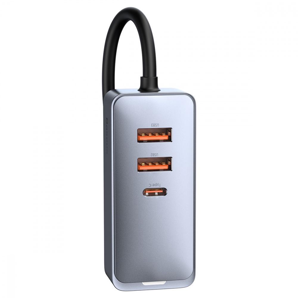 Зарядное устройство автомобильное BASEUS Share Together PPS Multi-Port With Extension Cord 2USB+2Type-C 120 W Серый (32677) - фото 7