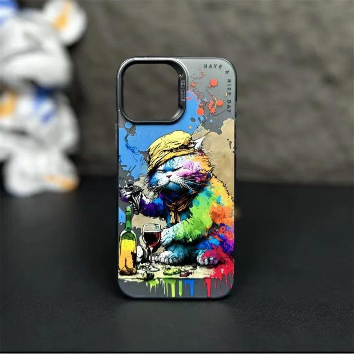 Протиударний чохол для Apple iPhone 14 Pro So Cool Print / Drunk cat