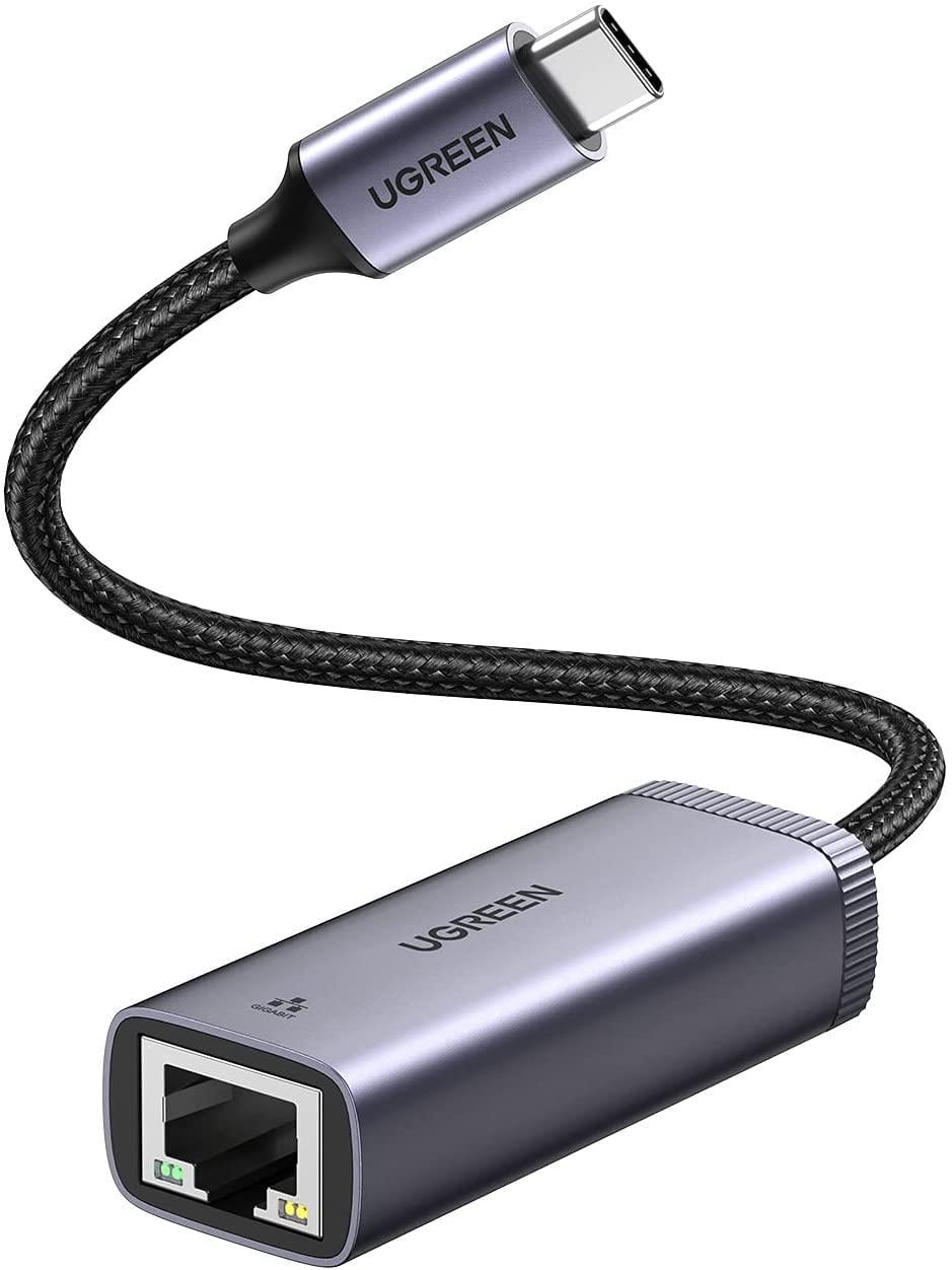 Проводной сетевой адаптер USB C-RJ45 Ethernet Gigabit LAN UGREEN Thunderbolt 3 Grey (CM483)