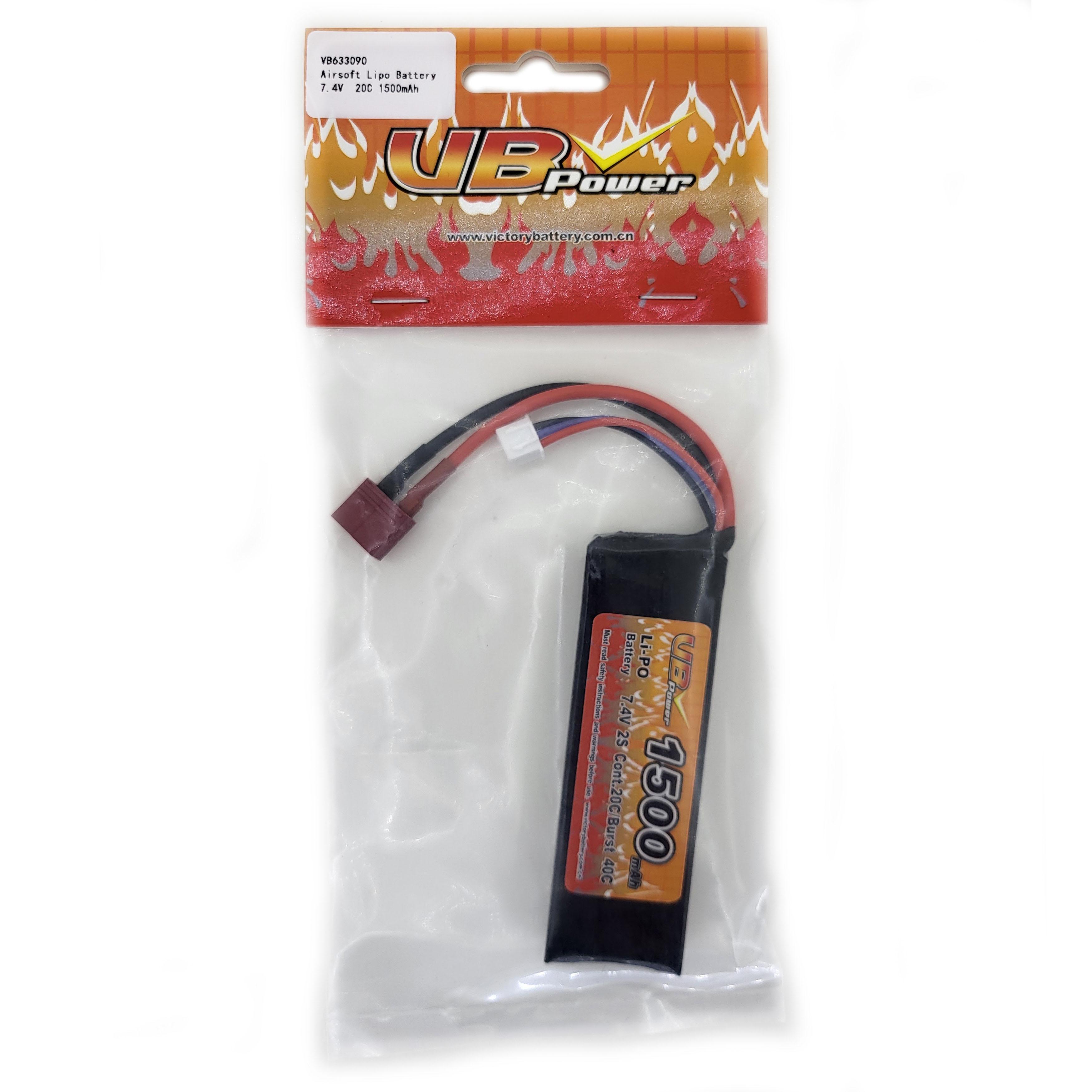 Акумулятор VB Power VB633090 для Airsoft Li-Pol 20-40C 7,4V 1500 mAh (14195744)