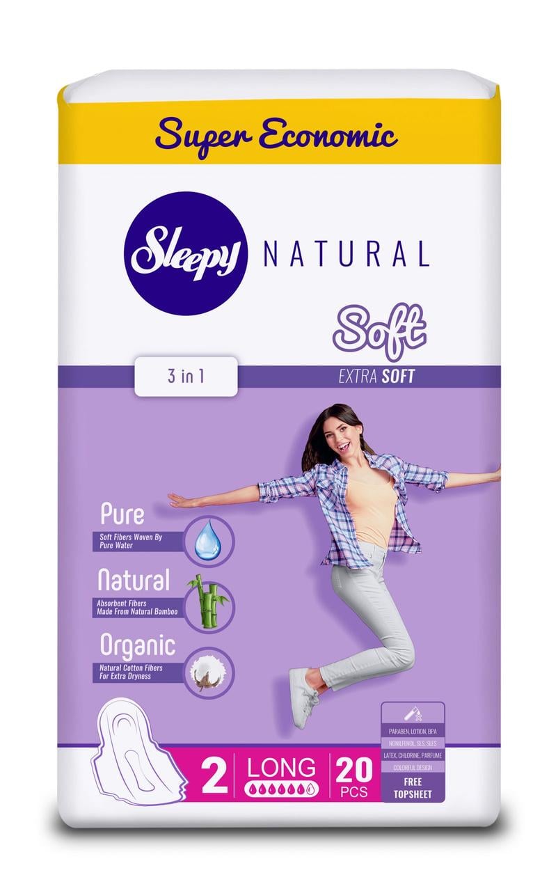 Гигиенические прокладки Sleepy Soft Long мягкие удлиненные 280 мм 6 капель 20 шт. (000006343) Гигиенические прокладки Sleepy Soft Long мягкие удлиненные 280 мм 6 капель 20 шт. (000006343)