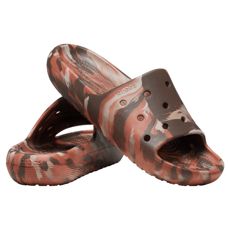 Шльопанці чоловічі Crocs Classic Marbled Slide 2 р. 43-44 Коричневий (19173)