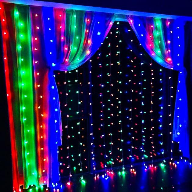 Гірлянда штора Водоспад 3х3 м 480 LED Різнокольоровий (0010) - фото 3