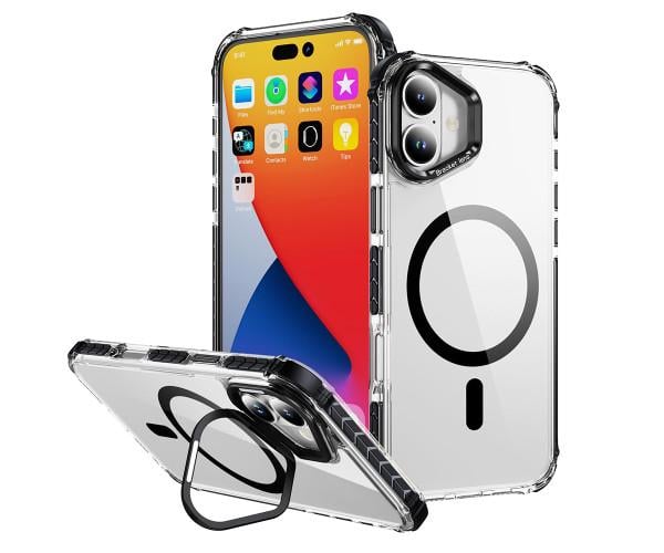 Чохол Rainbow Braid with Camera Stand для iPhone 17 з підтримкою бездротової зарядки Чорний